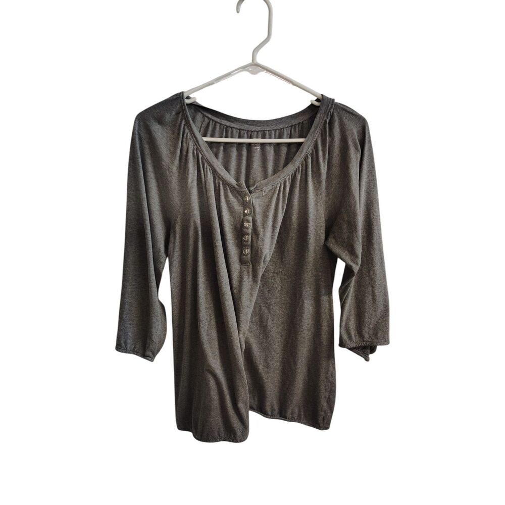 Ann Taylor Loft Grey Comfort 3/4 loose fit tee‎